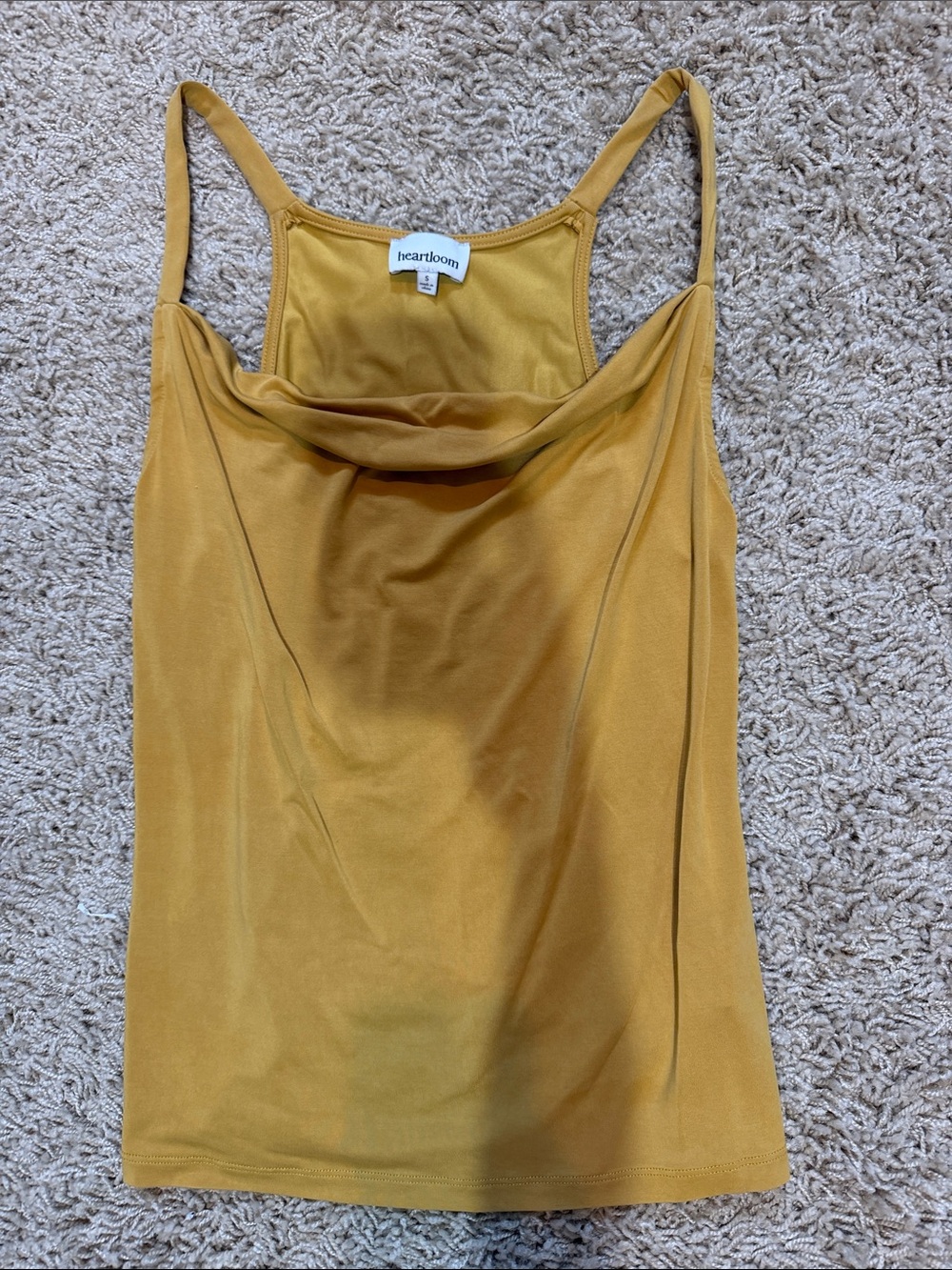 Heartloom Mustard Draped Cowl Neck Camisole